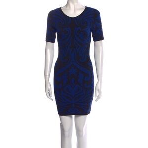 Ronny Kobo Collection Navy Patterned Mini Dress